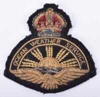 Rare Royal Air Force Ocean Weather Service Officers Cap Badge