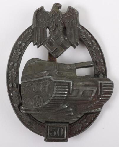 WW2 German Army / Waffen-SS Panzer Assault Badge for 50 Engagements by Joseph Felix & Sohne (JFS)