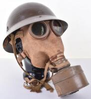 WW2 Japanese Civilian Steel Helmet and Gas Mask