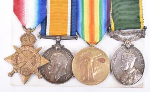 1914-15 Star Medal Trio and George V Territorial Efficiency Medal 22nd (Kensington) Battalion Royal Fusiliers and 10th London Regiment