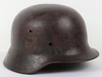 WW2 German M-35 Double Decal Steel Helmet Shell