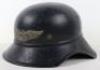WW2 German Luftschutz Gladiator Pattern Steel Helmet - 2