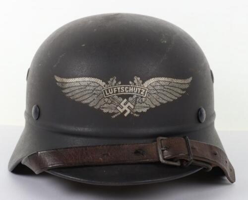 WW2 German Luftschutz M-40 Beaded Steel Helmet