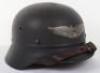 WW2 German Luftschutz M-40 Beaded Steel Helmet - 3