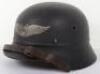 WW2 German Luftschutz M-40 Beaded Steel Helmet - 4