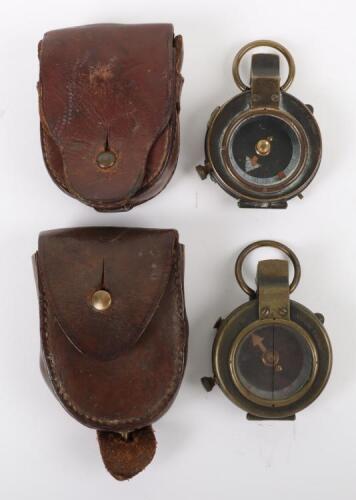 2x British Officers 1918 Dated Compasses