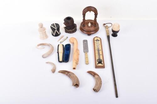 ^ Assorted objects made from or containing ivory