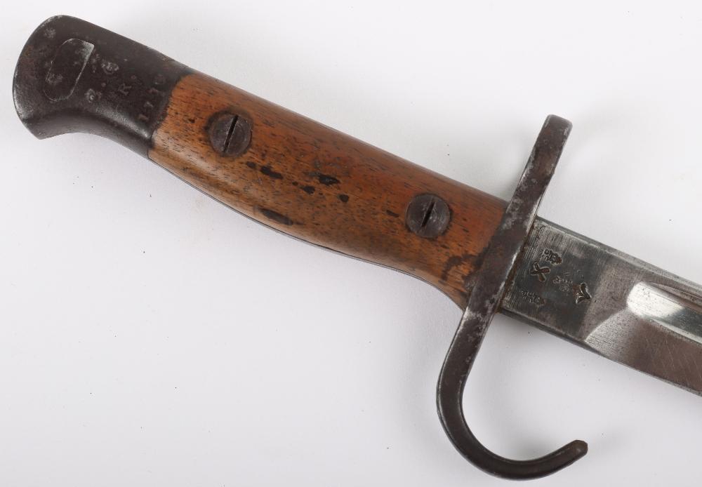 WW1 Grenadier Guards Regimentally Marked 1907 Hook Quillon Bayonet and Owner  08 Pattern Waist Belt