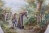 Edward A Swan, watercolour of mother and daughter picking flowers - 4