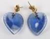 A pair of Lalique blue glass earrings - 2