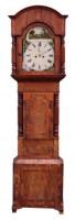 William IV mahogany and banded longcase clock with hunting scene