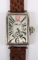 A rare H Moser & Co tonneau large wristwatch, circa 1920