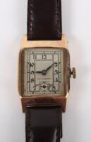 A vintage 9ct gold Swiss tank wristwatch, ‘Non Magnetic’