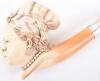 Finely carved meerschaum pipe bowl in the form of a lady’s head with stem - 7