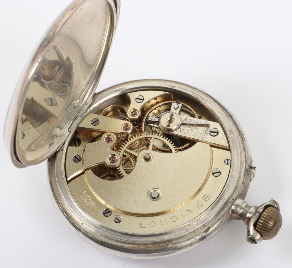 A Longines Grand Prix Paris 1889 silver pocket watch