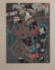 Three 19th century Japanese woodblock prints, in the style of Kunisada, - 4