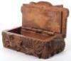 A 19th century Scottish carved wood box with Campbell clan crest and motto to lid - 7