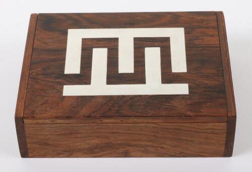 A Hans Hansen &lsquo;Sterling Denmark&rsquo; rosewood jewellery box