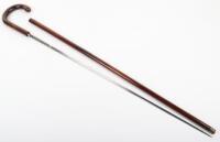 A 19th century rosewood sword stick