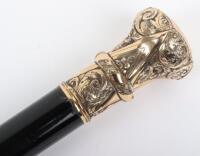 A 19th century gold (unmarked) Irish walking cane