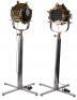 A superb and large pair of mid 20th century brass and metal naval signalling lamps on stands - 4