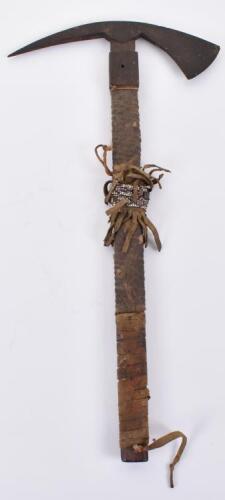 Small axe with spiked iron head, probably Native American