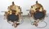A superb and large pair of mid 20th century brass and metal naval signalling lamps on stands - 20
