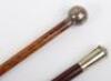 Two Sergeant Major pace sticks, one with silver ball pommel, London 1918 - 9