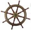 An early 20th century oak and brass ships wheel - 2