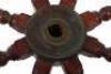 An early 20th century oak and brass ships wheel - 5