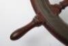 An early 20th century oak and brass ships wheel - 6