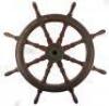 An early 20th century oak and brass ships wheel - 7