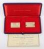 Two 18ct Sir Winston Churchill Stamp Replica gold stamps
