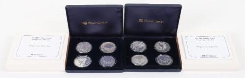 Two set of 2004 and 2005 four silver one ounce coins