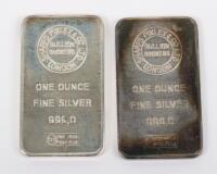 Two One Ounce silver ingots