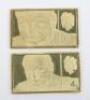 Two 18ct Sir Winston Churchill Stamp Replica gold stamps - 2