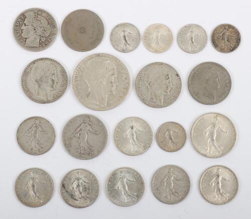 Selection of French silver coinage