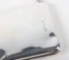 An early 20th century ladies silver cigarette case with chain, with a pair of Georgian silver tongs - 5