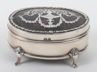 An Edwardian silver and tortoishell pique work box, Henry Matthews, Birmingham 1907