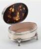 An Edwardian silver and tortoishell pique work box, Henry Matthews, Birmingham 1907 - 7