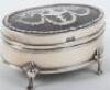 An Edwardian silver and tortoishell pique work box, Henry Matthews, Birmingham 1907 - 8