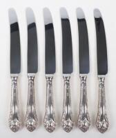 A set of six silver handle dinner knives, Sheffield 1995