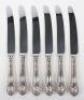 A set of six silver handle dinner knives, Sheffield 1995