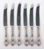 A set of six silver handle dinner knives, Sheffield 1995 - 2