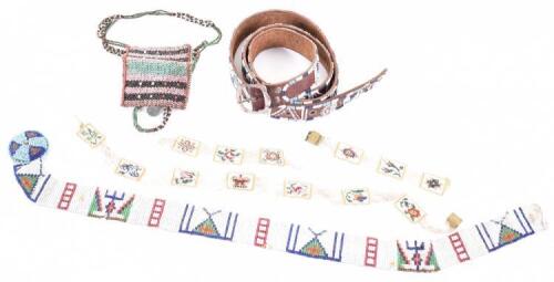 Quantity of assorted beadwork mostly in geometric patterns