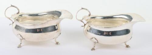 A pair of early 20th century silver sauce boats, William Suckling, Birmingham 1928