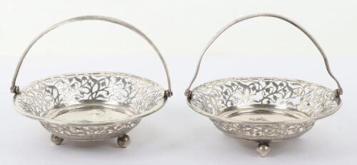 A pair of silver bonbon dishes, Birmingham 1926