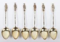 A set of six Chinese silver apostle spoons, Zee Wo, Shanghai