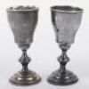 A pair of Russian silver vodka glasses, Moscow 84 Zolotnik