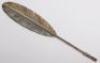 An Edward VII silver prize feather pen quill, Carrington & Co, London 1908 - 2